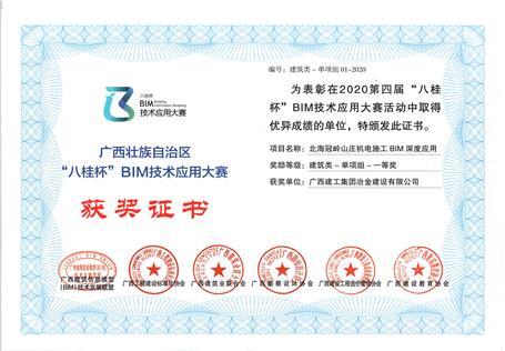 喜訊！公司榮獲“八桂杯”BIM技術(shù)應(yīng)用大賽一等獎(jiǎng)